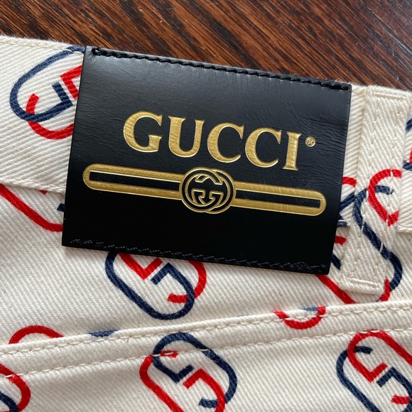 Gucci Logo Interlock twill denim shorts- Size 32 run small - Picture 6 of 10